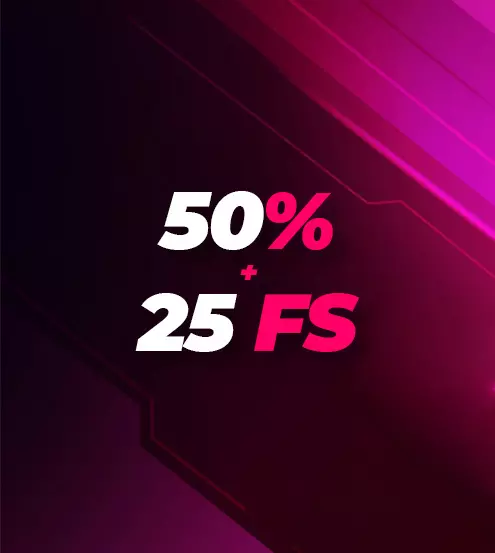 На 1-й депозит - 50% + 20 FS
